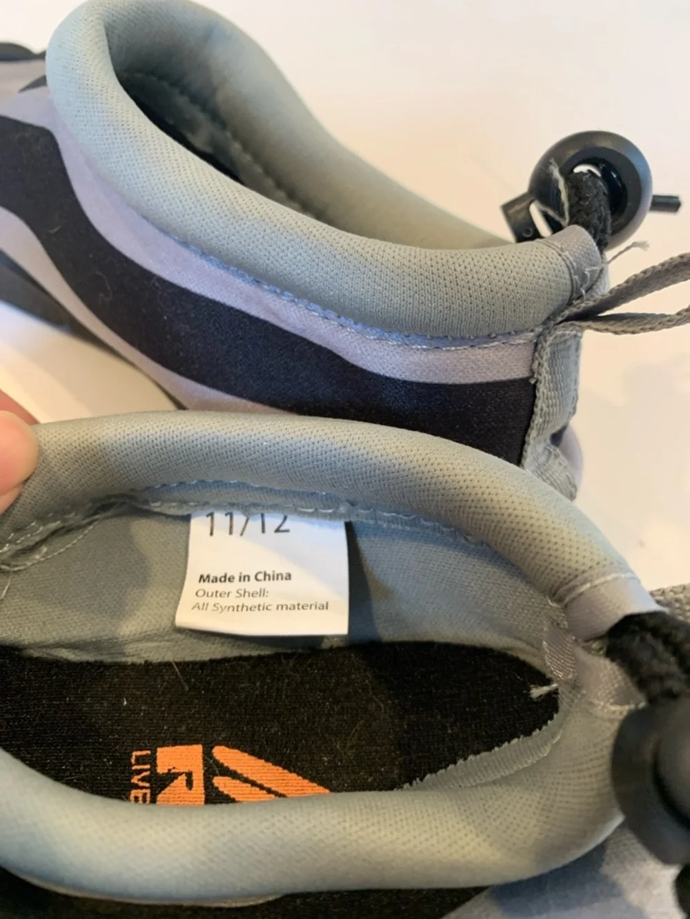 RBX Boys Youth Size 12/12 Gray and Black Five-Finger Toe Water Shoes